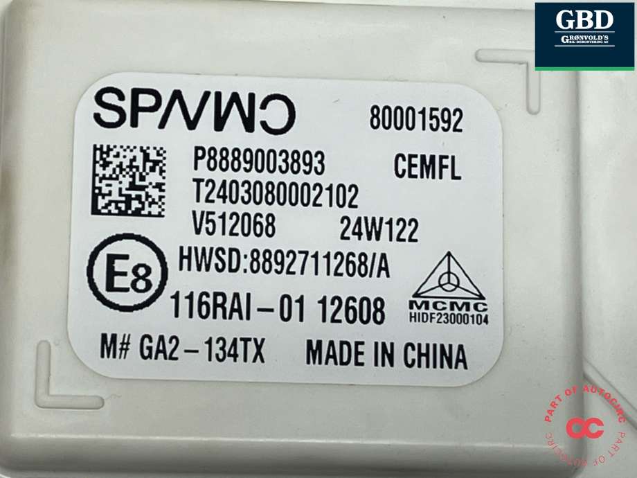 Styreenhet diverse til Volvo EX30 2023-->> (36010815|80001592|)