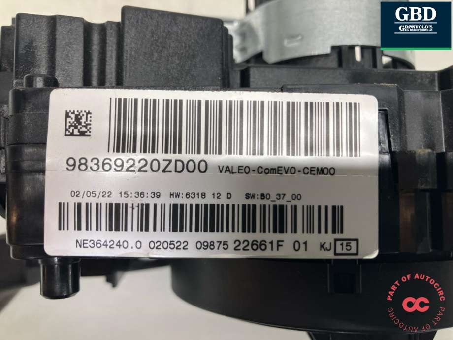 Bryter combi til Peugeot e-208 2019-->>  (98 369 220 ZD|98369220ZD00|)