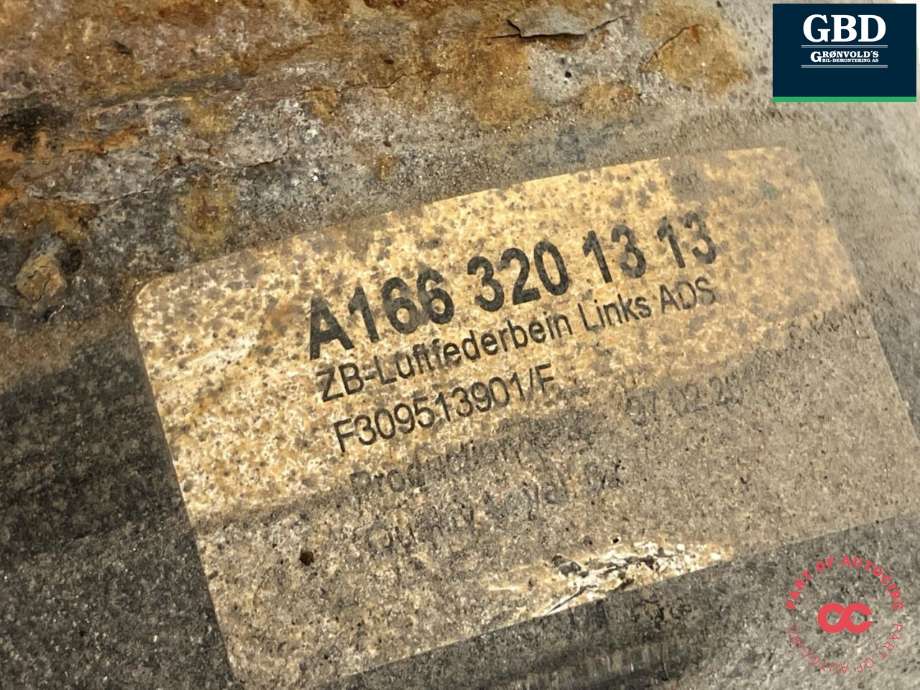 Fjær foran nivå luftpute/belg til Mercedes ML 2011-2015 (Fase 1) (W166) (W166) (A 166 320 51 66|A 166 320 69 13|A 166 320 13 13)