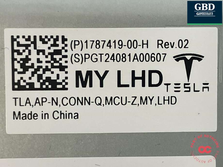 Styreenhet autopilot til Tesla Model Y 2021-2024 (Type I)  (1787419-00-H|)