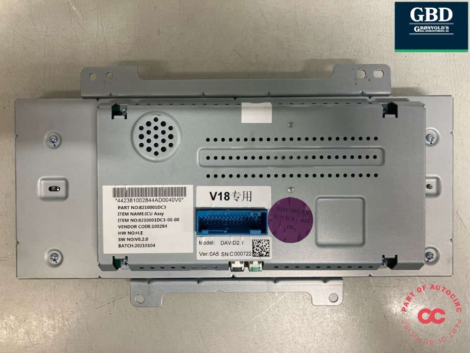 Instrumentpanel til XPeng G3 2021-->>  (8210001DC3|)