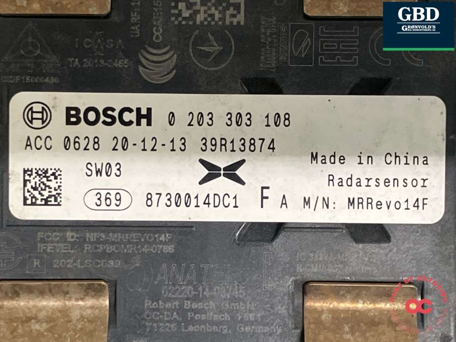 Sensor radar til XPeng G3 2021-->>  (BOSCH|8730014DC1-00-01|8730014DC1|0 203 303 108)