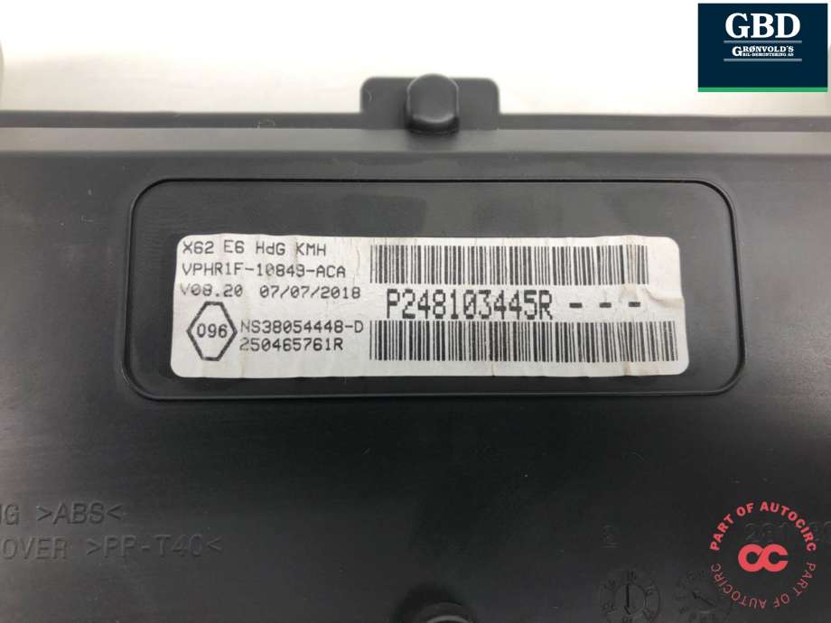 Instrumentpanel til Renault Master 2014-->> (Type III, Fase 2) (24 81 034 45R|)