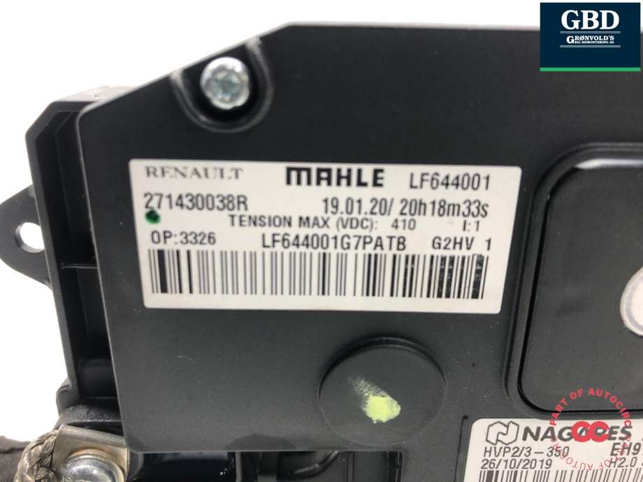 Varmeapparat PTC-heater til Renault Zoe 2019-->> (Fase 2)  (271437720R|)