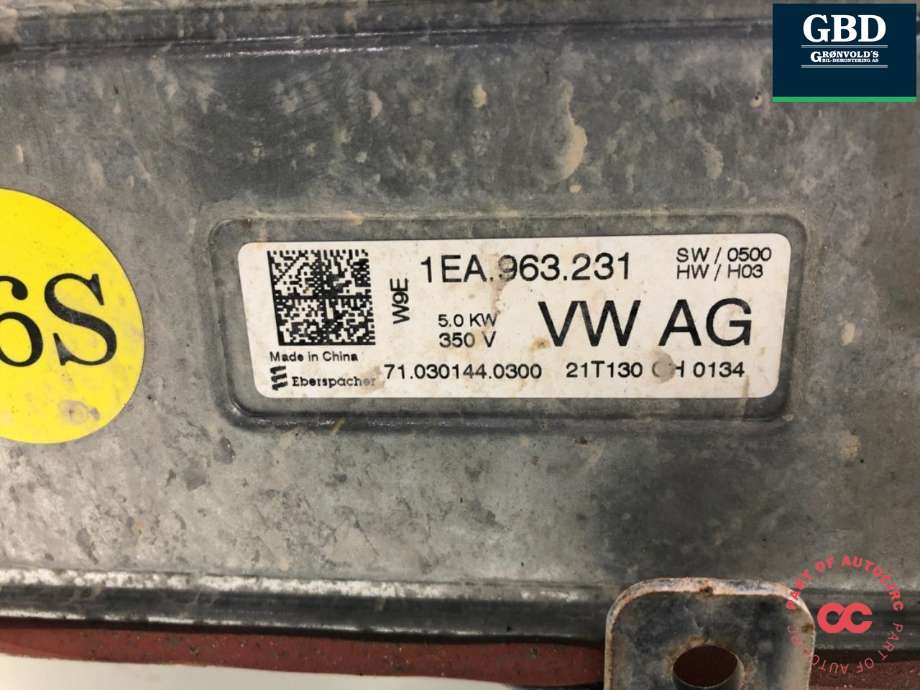 Batterivarmer/kjøl til VW ID.4 2020-->>  (1EE 963 221 B|1EA 963 221 F|1EA 963 231)