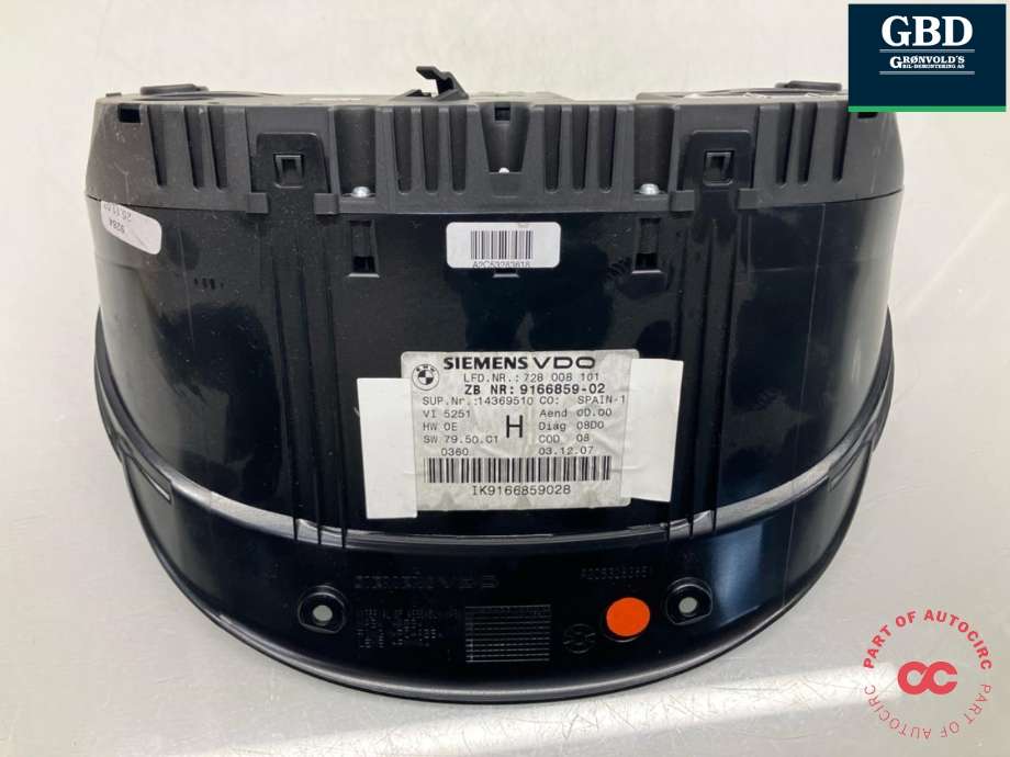 Instrumentpanel til BMW 3-Serie 2005-2011 (E90/E91/E92/E93) (E90/E91/E92/E93) (62 10 9 316 127|A2C 532 866 28|)