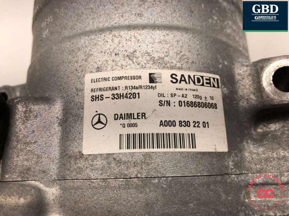 Aircondition kompressor til Mercedes A-Klasse 2018-->> (W177) (W177) (A 000 830 22 01|A 000 830 22 01 80|)