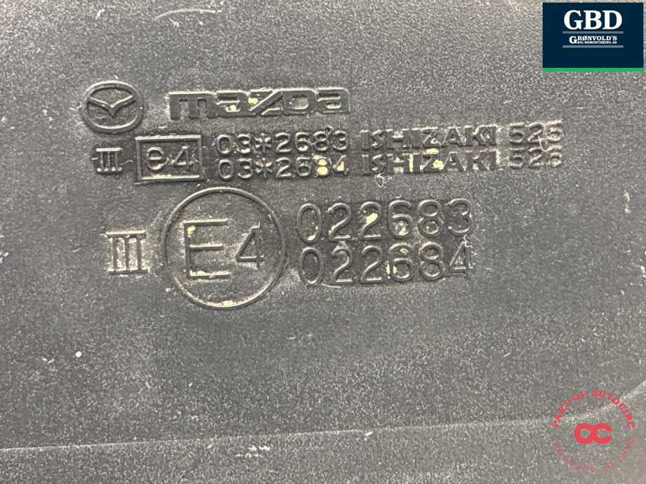 Speil høyre til Mazda 6 2010-2013 (Type II, Fase 2)  (GS1F6912ZB|)