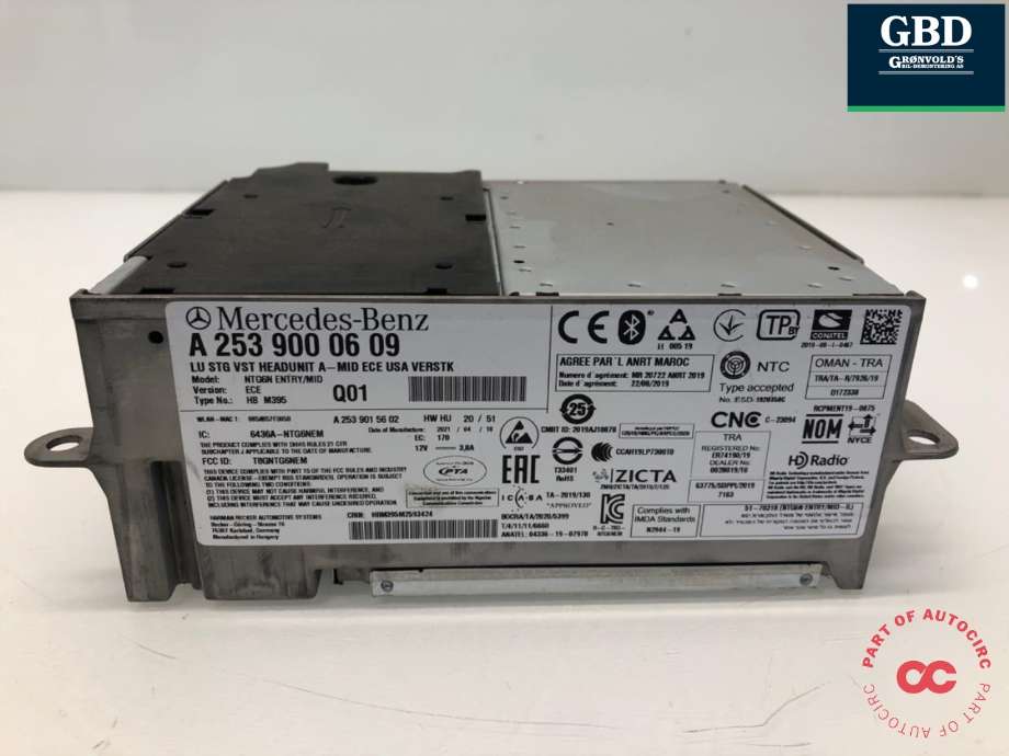 Bilstereo navigasjon til Mercedes EQC 2019-->> (A 253 900 06 09|)