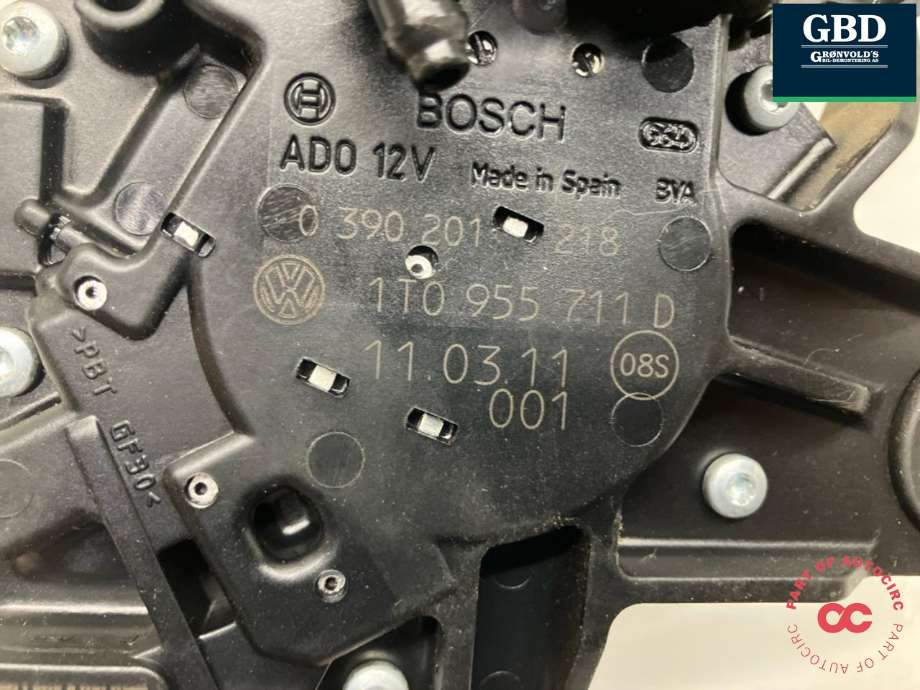 Viskermotor bakrute til VW Caddy 2010-2015 (Type III, Fase 2)  (1T0 955 711 D|)