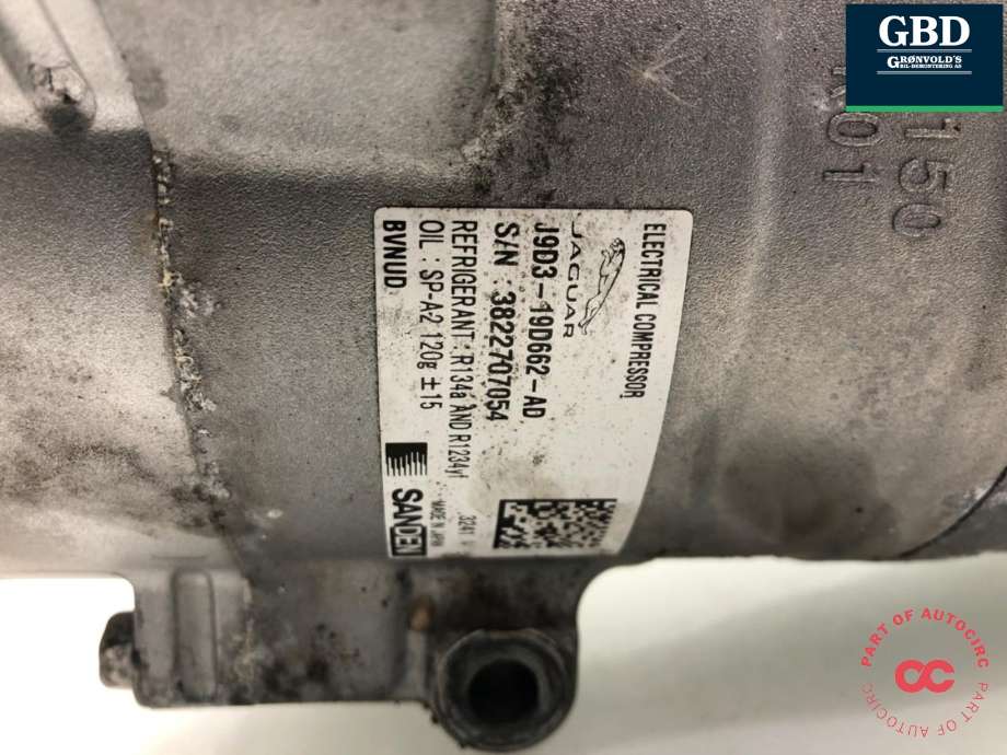 Aircondition kompressor elbil til Jaguar I-PACE 2018-->> (J9D1265|N2A319D662AC|J9C27188 | N2A319D662AA)