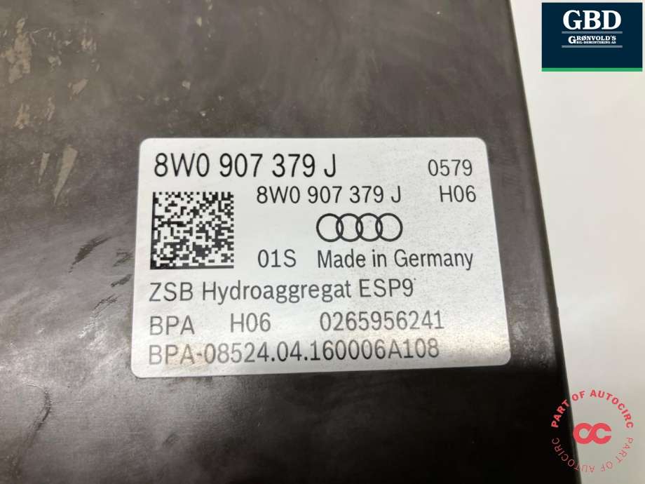 ABS sentral til Audi A4 2015-2019 (Type V, Fase 1) (B9) (B9) (8W0 907 379 E|8W0 907 379 J|)
