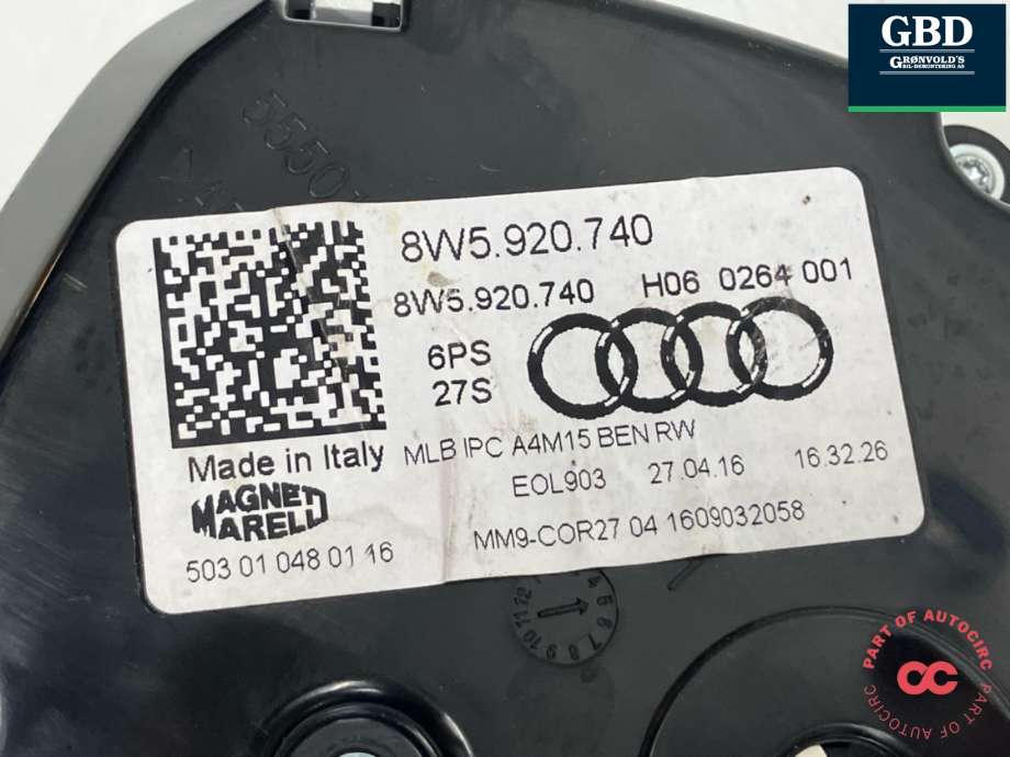 Instrumentpanel til Audi A4 2015-2019 (Type V, Fase 1) (B9) (B9) (8W5 920 740|)