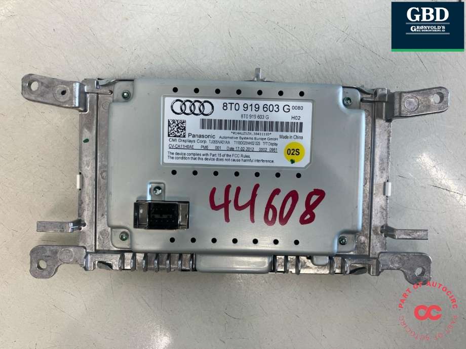 Bilstereo navigasjon skjerm til Audi A4 2007-2014 (Type IV) (B8) (B8) (8T0 057 603 G|)