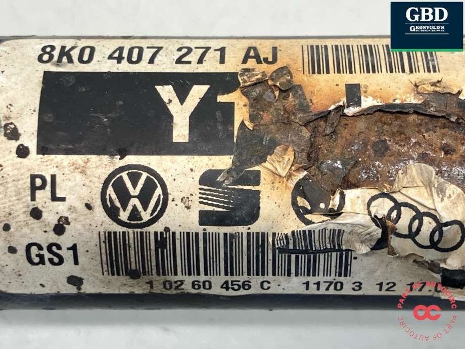 Drivaksel venstre foran, diesel/manuell til Audi A4 2007-2014 (Type IV) (B8) (B8) (8K0 407 271 AJ|8K0 407 451 LX|)