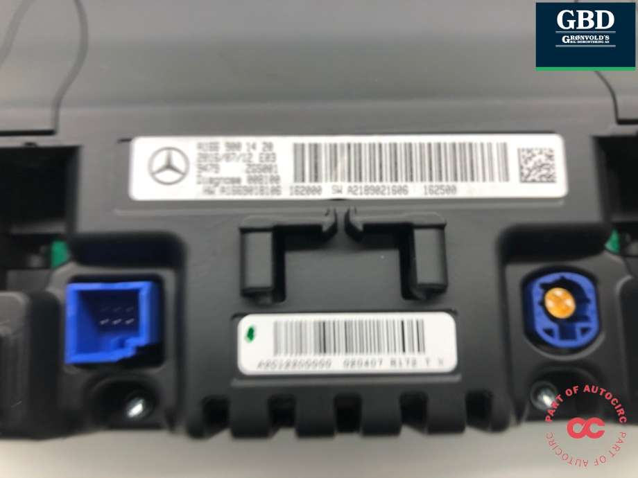 Bilstereo navigasjon skjerm til Mercedes B-Klasse, electric drive 2014-2018 (W242) (W242) (A 166 900 82 22|A 166 900 44 21|A 166 900 14 20 | A 166 900 01 15)