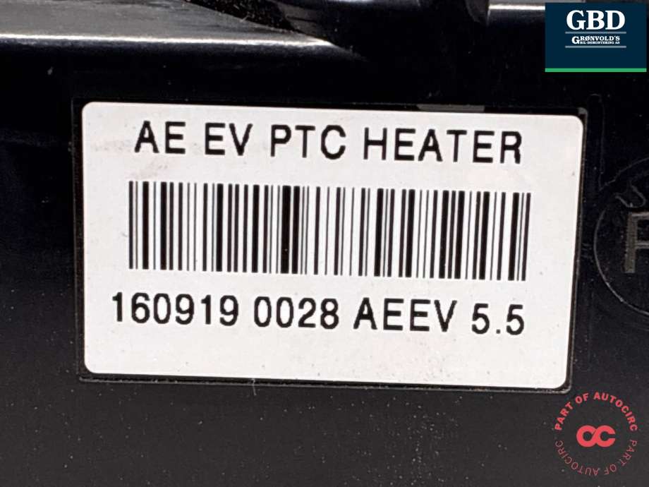 Varmeapparat PTC-heater til Hyundai Ioniq Electric 2016-2019 (Fase 1) (97191G 7000|160919 0028 AEEV 5|5|)