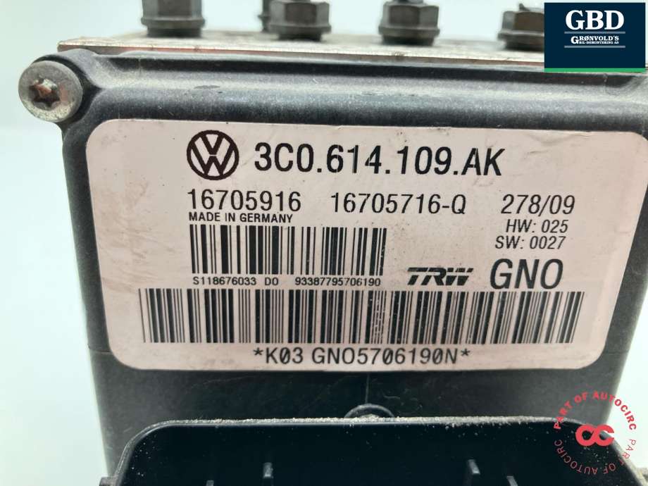 ABS sentral til VW Passat 2005-2010 (B6) (B6) (3C0 614 109 AK|3C0 614 109 AK BEF|)
