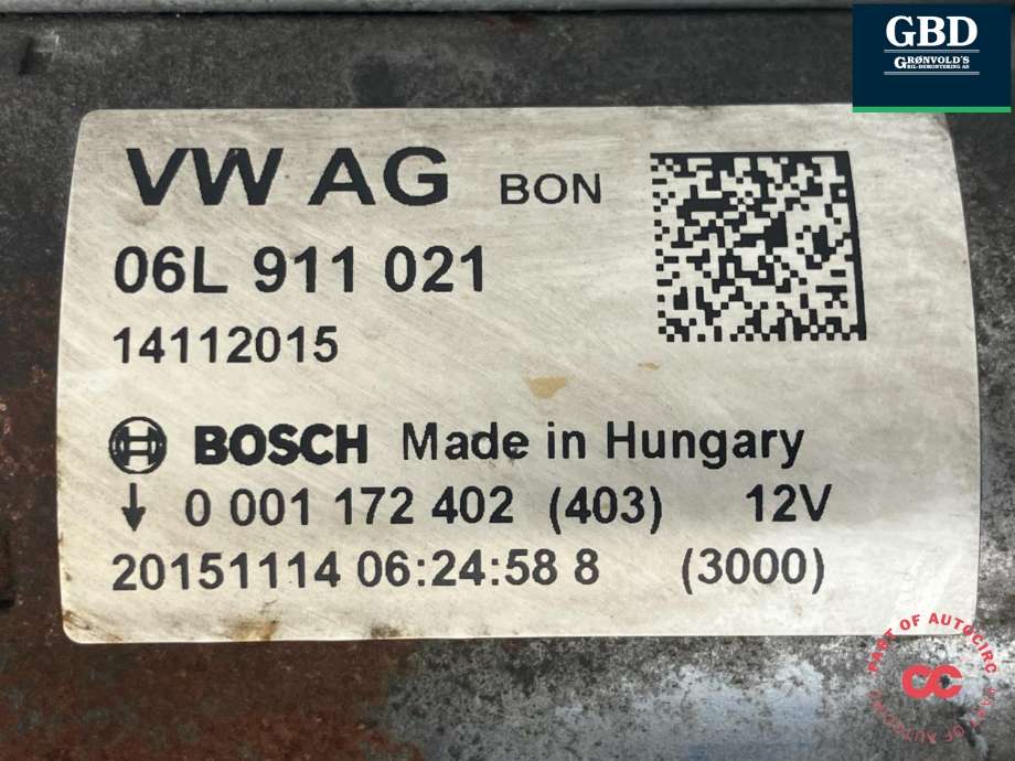Starter til Audi A4 2015-2019 (Type V, Fase 1) (B9) (B9) (06L 911 021|06L 911 021  X|)