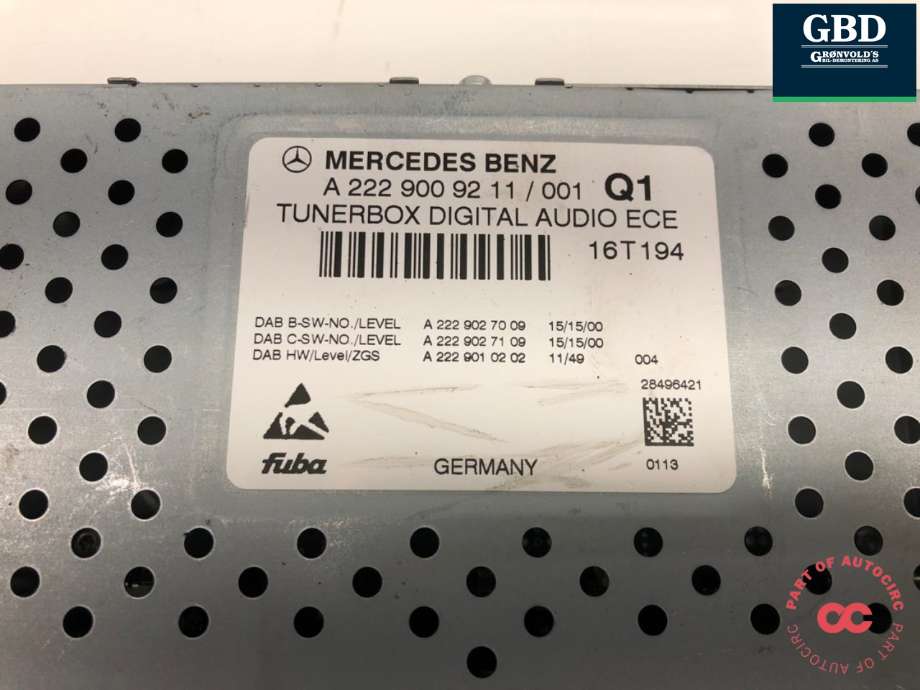 Bilstereo diverse til Mercedes B-Klasse, electric drive 2014-2018 (W242) (W242) (A 222 900 51 17|A 222 900 92 11|)