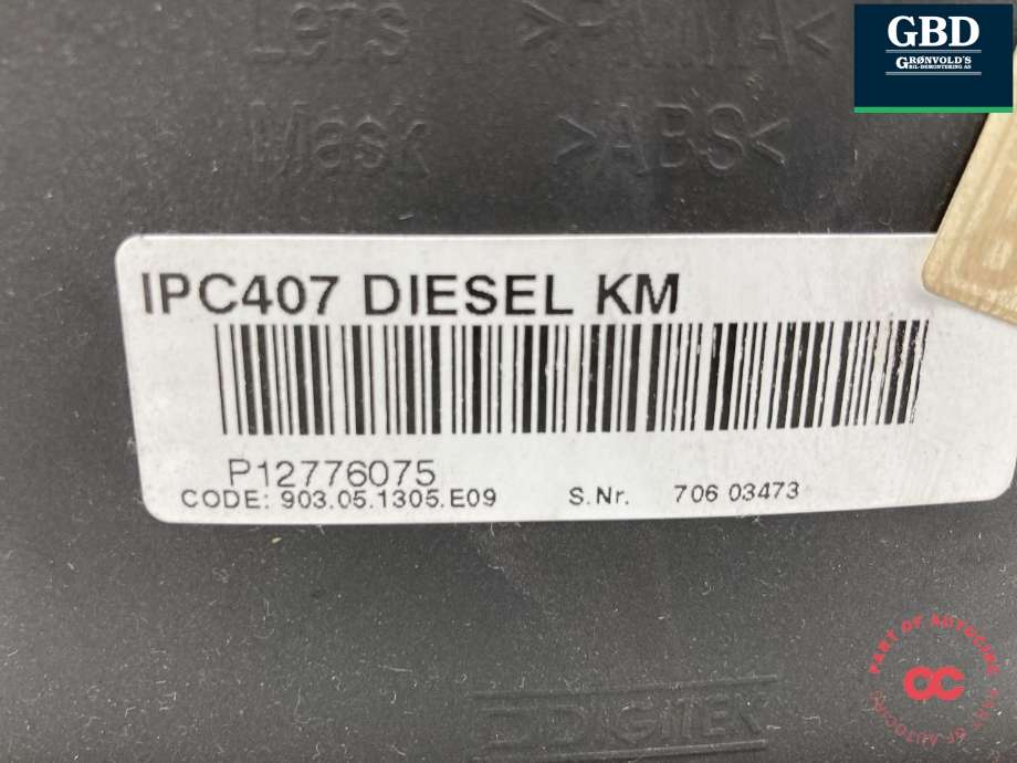 Instrumentpanel til Saab 9-3 2003-2007 (Type II, Fase 1) (12776075|)