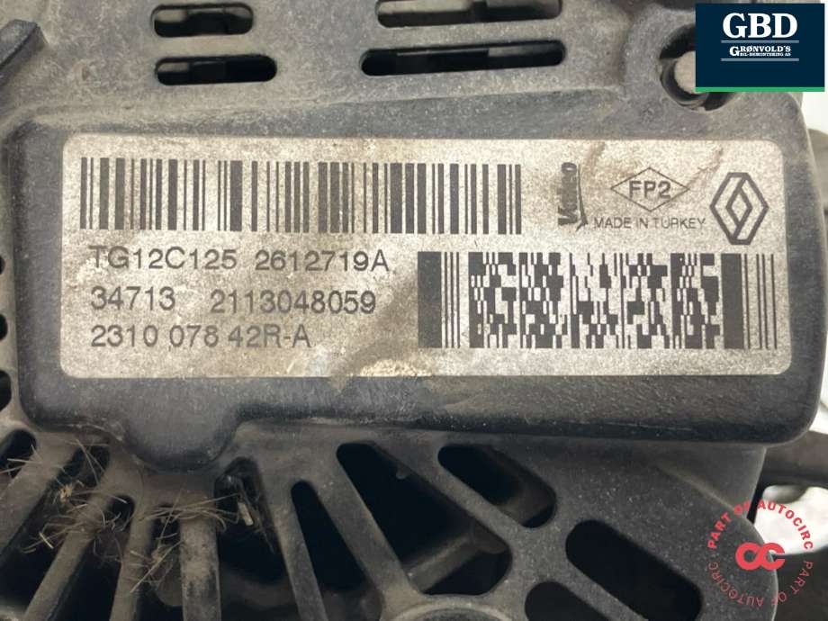 Dynamo til Renault Captur 2013-2020 (Type I) (231006677R|231007842R|)
