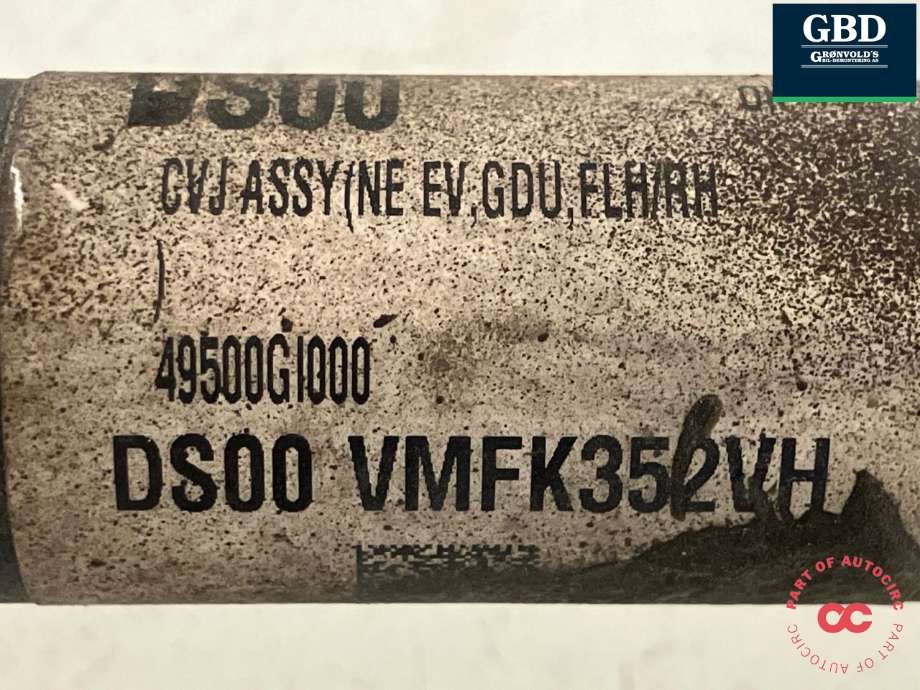 Drivaksel høyre foran, elbil til Hyundai Ioniq 5 2021-->>  (49500GI000|)