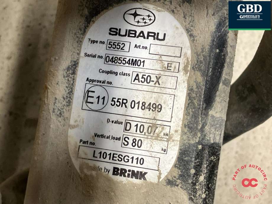 Hengerfeste til Subaru Forester 2013-2019 (Type IV) (NO PART ID|)