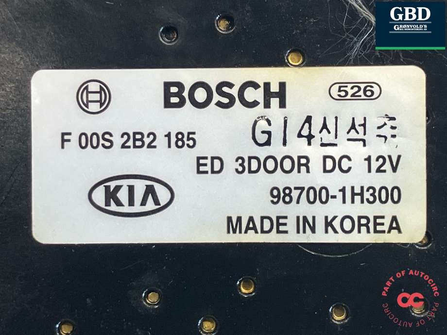 Viskermotor bakrute til Hyundai Ix35 2010-2015  (98700 1H300|)