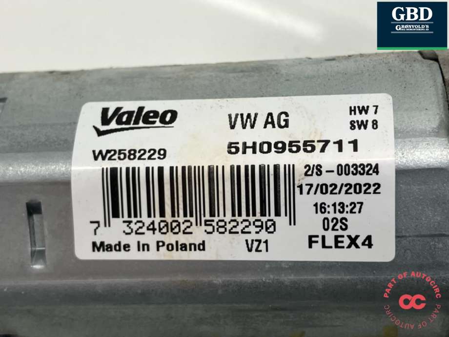 Viskermotor bakrute til Škoda Enyaq 2021-->> (5H0 955 711 B|5H0 955 711|)