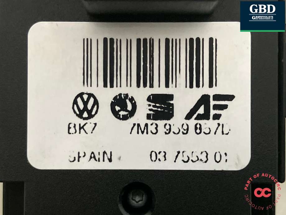 Bryter ruteheis førerdørspanel til VW Sharan 2000-2010 (Type I, Fase 2)  (7M3 959 857 D|7M3 959 857 D  01C|)