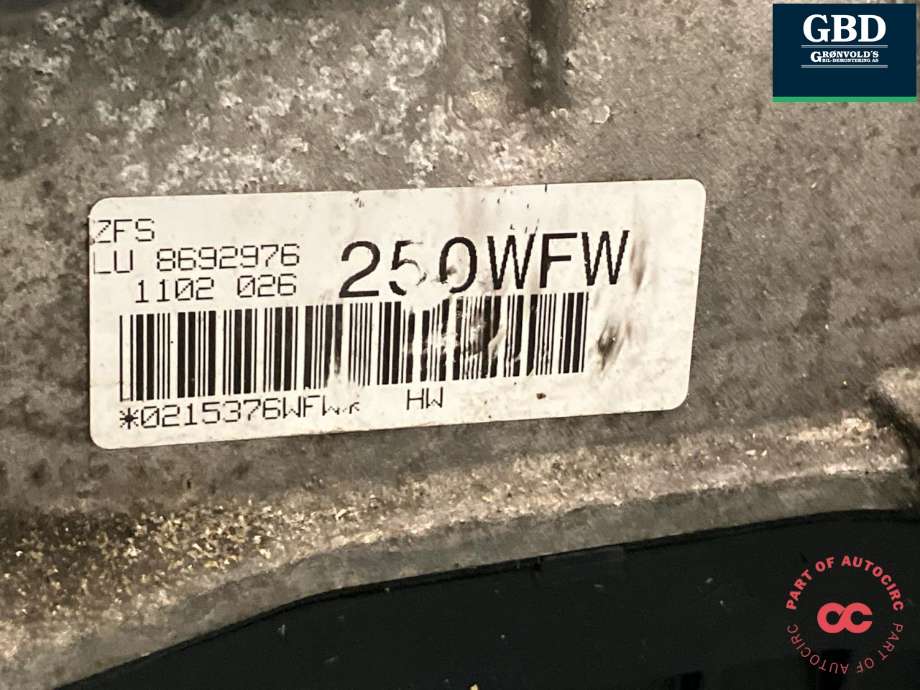 Girkasse automat til BMW 5-Serie 2017-->> (G30/G31) (G30/G31) (24 00 8 692 976|GA8HP75X - WFW|)