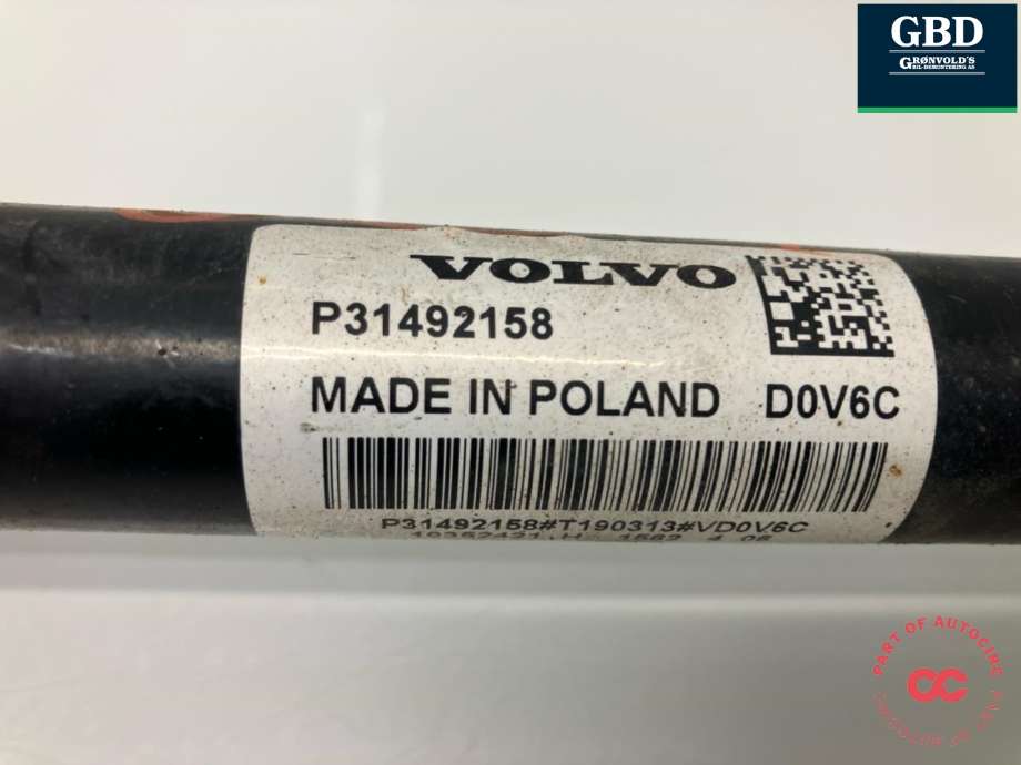 Drivaksel høyre bak, bensin/automat til Volvo XC60 2017-->> (Type II)  (36012733|31492158|)