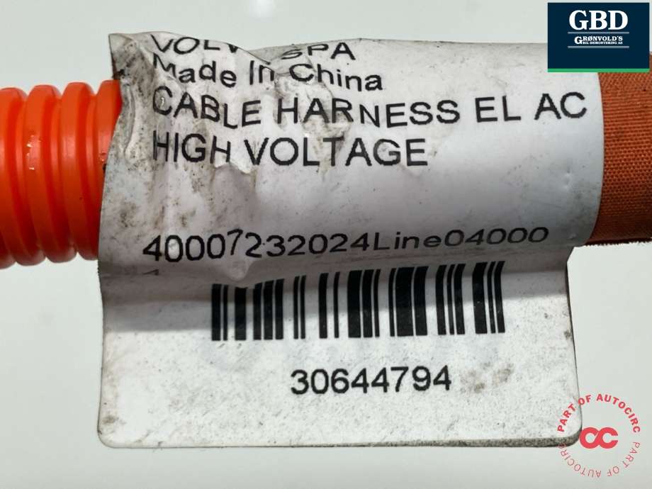 Kabel høy volt (HV) hybrid til Volvo XC60 2017-->> (Type II)  (30644794|)