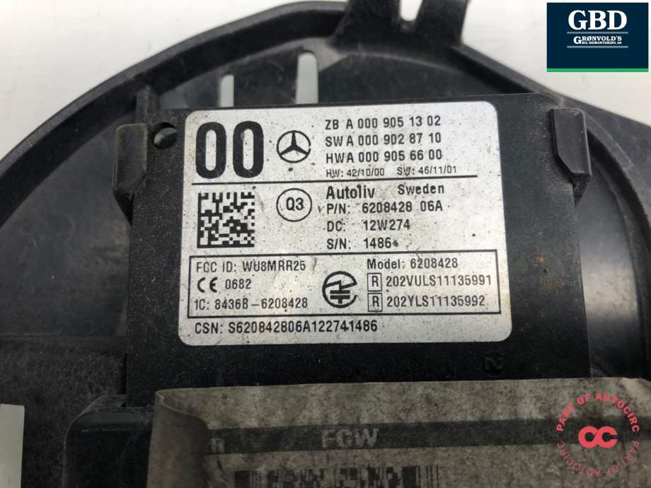 Sensor radar til Mercedes A-Klasse 2005-2012 (W169) (W169) (A 000 905 46 03|A 000 905 13 02|)