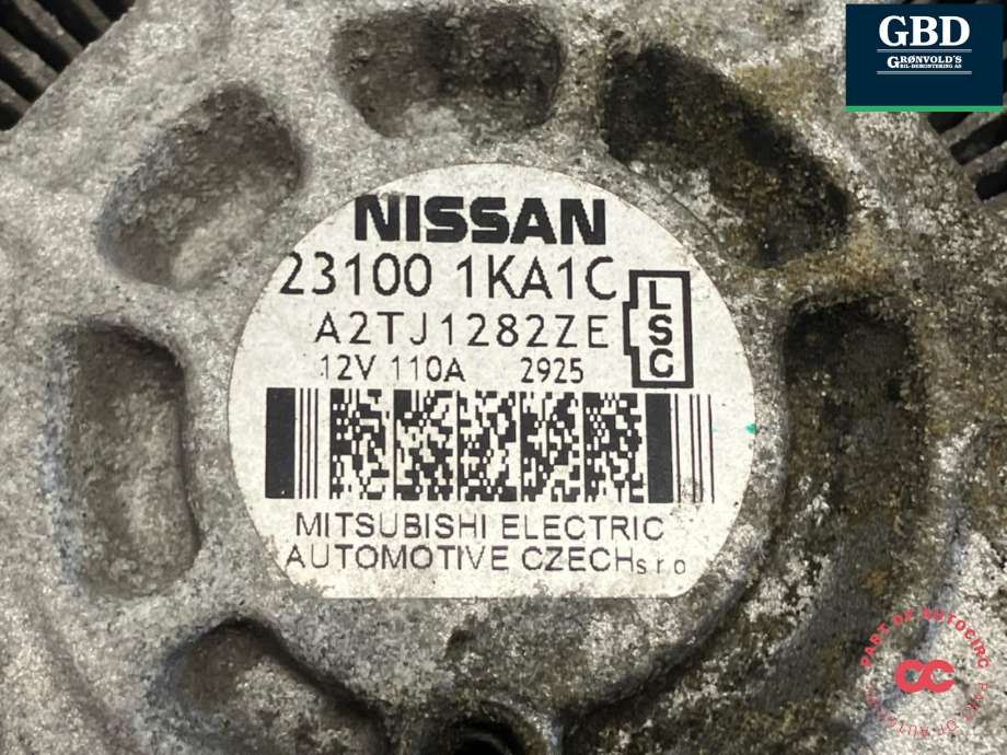 Dynamo til Nissan Qashqai 2010-2014 (Type I, Fase 2) (231001KA1C|)