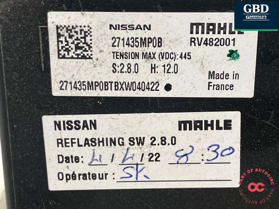 Varmeapparat PTC-heater til Nissan Ariya 2022-->> (271435MP1B|)