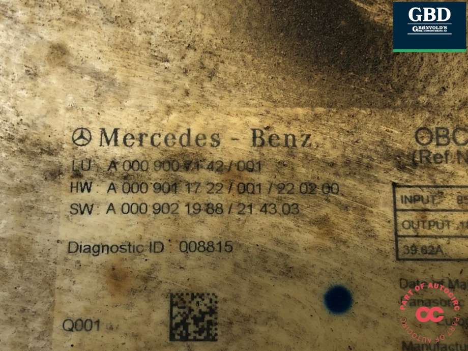 Batterilader (OBC - On Board Charger) til Mercedes EQE 2022-->>  (A 000 900 71 42|)
