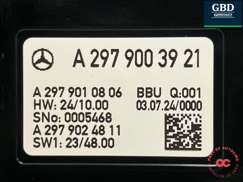 Instrumentpanel til Mercedes EQE 2022-->>  (A 297 900 57 27|A 297 900 39 21|)