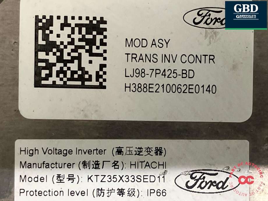 Inverter elbil til Ford Mustang Mach-e 2020-->> (2829228|LJ98-7P425-BD|KTZ35X33SED11)