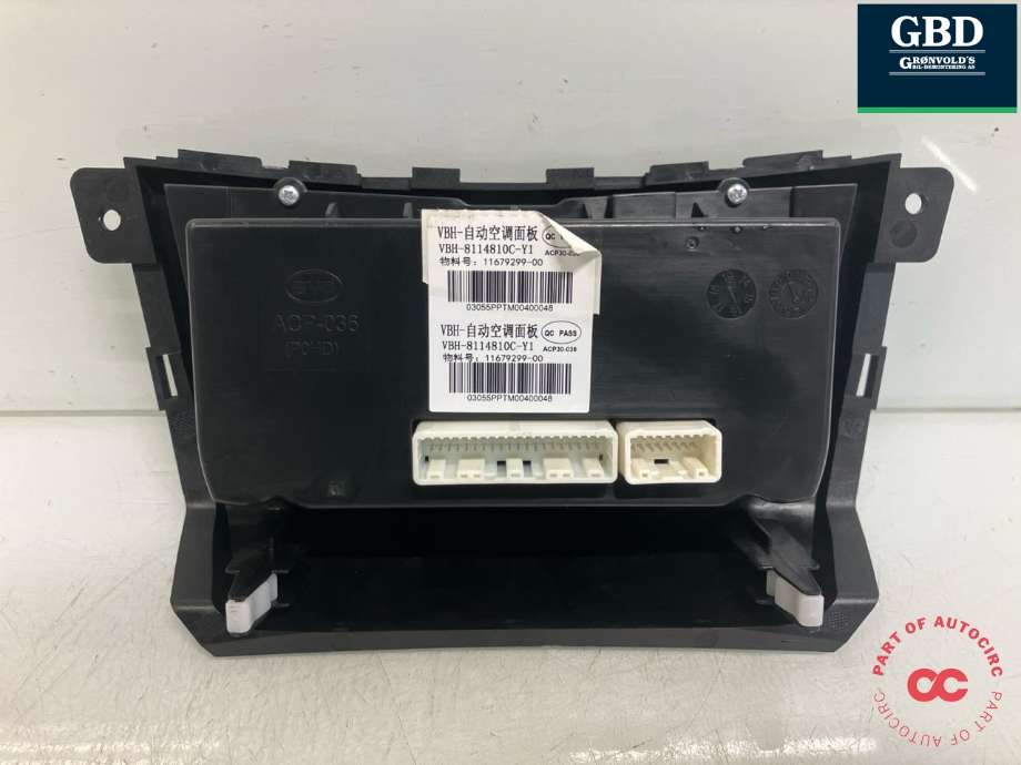 Varmeapparat betjening til BYD T3 2020-->> (VBH-8114810C-Y1|)