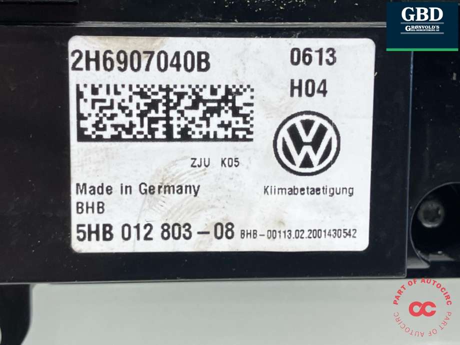 Varmeapparat betjening til VW Amarok 2016-2022 (Type I, Fase 2)  (2H6 907 040 B|)