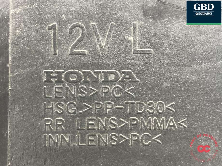 Frontlykt venstre halogen til Honda Civic 2006-2010 Hybrid (sedan) Hybrid (sedan) (33151-SMG-G01|)