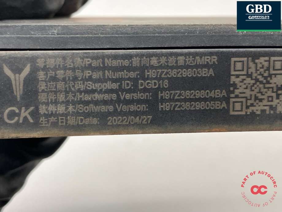 Sensor radar til Voyah Free 2021-->> (362902004|H97Z3629803BA|)