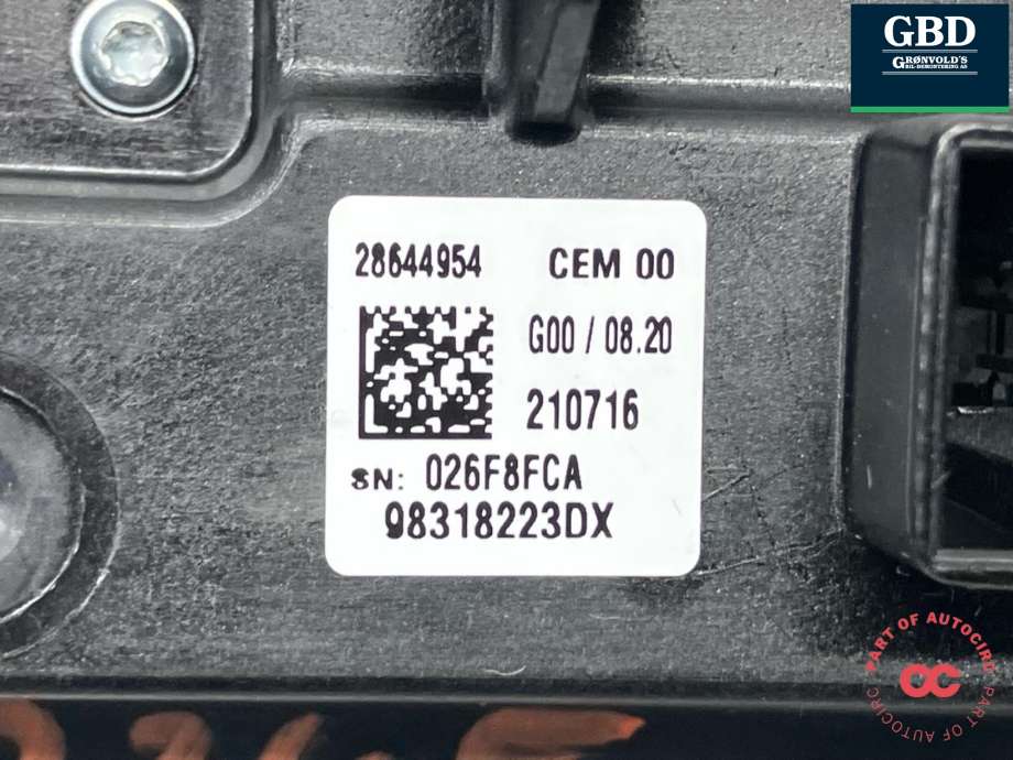 Bilstereo navigasjon betjeningspanel til Peugeot 3008 2016-->> (Type II)  (98 318 223 DX|)