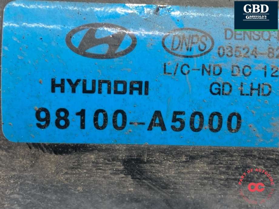 Viskermotor frontrute komplett m/overføring til Hyundai i30 2012-2017 (Type II) (98120A 5000|98110A 5000|98100-A5000)