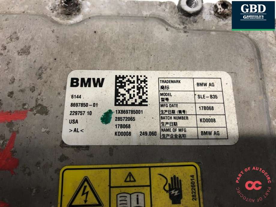 Batterilader (OBC - On Board Charger) til BMW 2-Serie, Active/Gran Tourer 2014-->> (F45/F46) (F45/F46) (61 44 8 741 470|61 44 8 699 722|61448697850|)