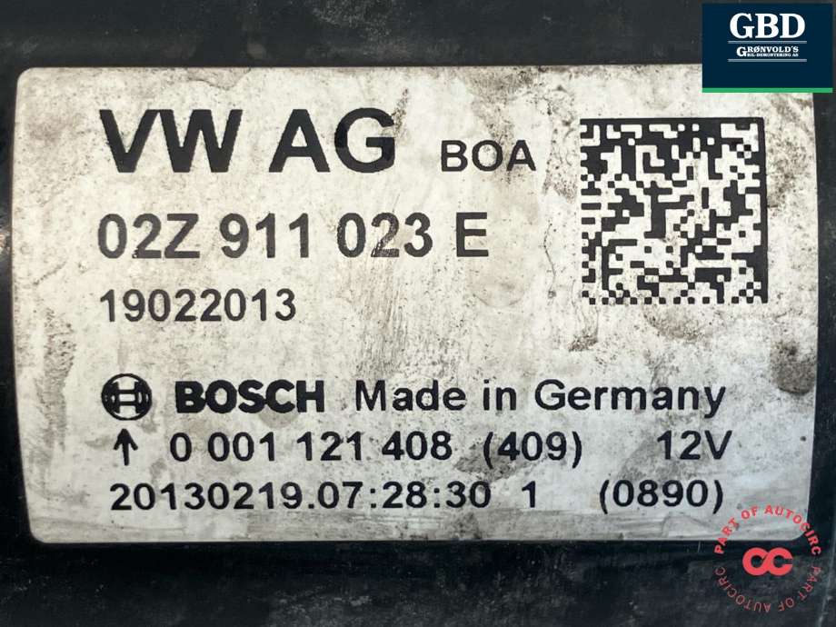 Starter til Škoda Octavia 2013-2016 (Type III, Fase 1) (BOSCH|02Z 911 024 P|02Z 911 023 GX |02Z 911 024 PX|02Z 911 023 EX| 0 001 121 408)