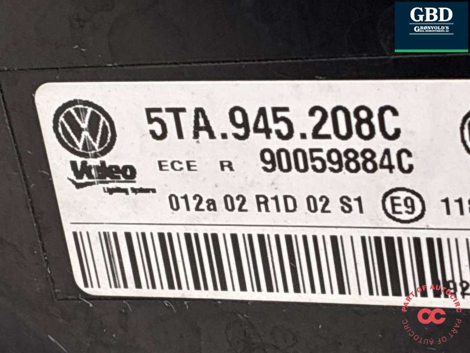 Baklykt høyre ytre til VW Touran 2015-2021 (Type II)  (5TA 945 208 C|)
