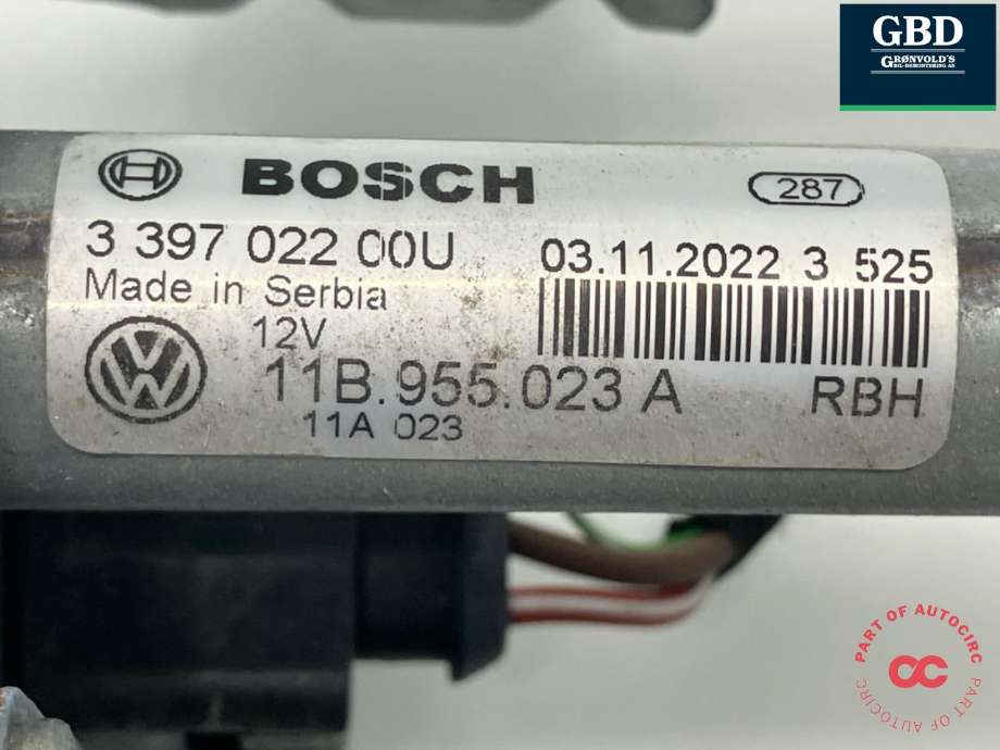 Viskermotor frontrute komplett m/overføring til Škoda Enyaq 2021-->>  (|11B 955 023 A|11B955119A)